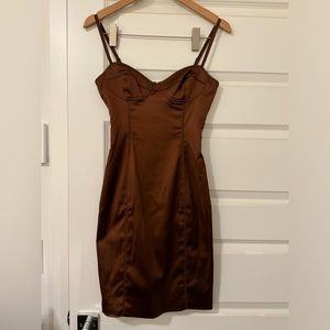 Wilfred Mirror Dress Bronze Brown Size 0